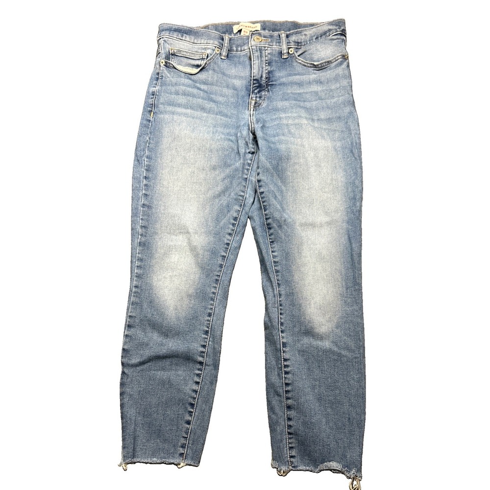 Lucky Brand Ava Crop Jeans Womens 10/30 Blue Raw Hem Denim 7W13596